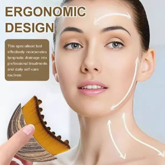 2X Lymphatic Outline Face Brushes W/Cover, Dry Face Brushing, Drainage Massage