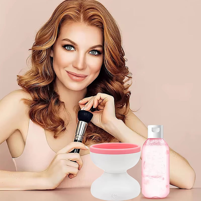 Portable Usb Makeup Brush Cleaner Machine Silicone Electric Cosmetic Brush Clean Dryer Tool Automatic Washing Spinner Gadget