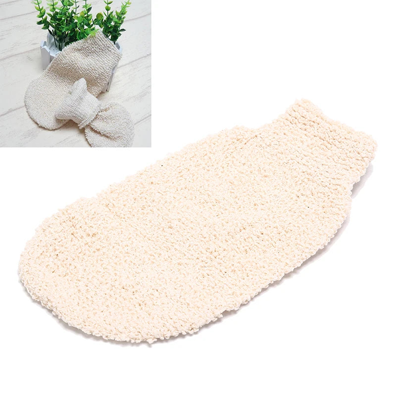 1Pc Shower Gloves Exfoliating Wash Skin Spa Bath Gloves Natural Bamboo Fiber Bath Exfoliating Scrubber Washcloths