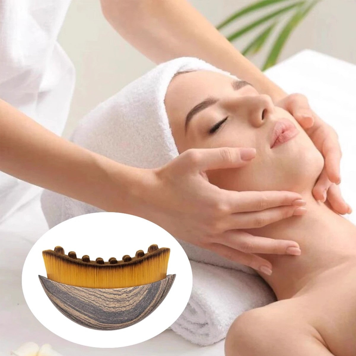 2X Lymphatic Outline Face Brushes W/Cover, Dry Face Brushing, Drainage Massage