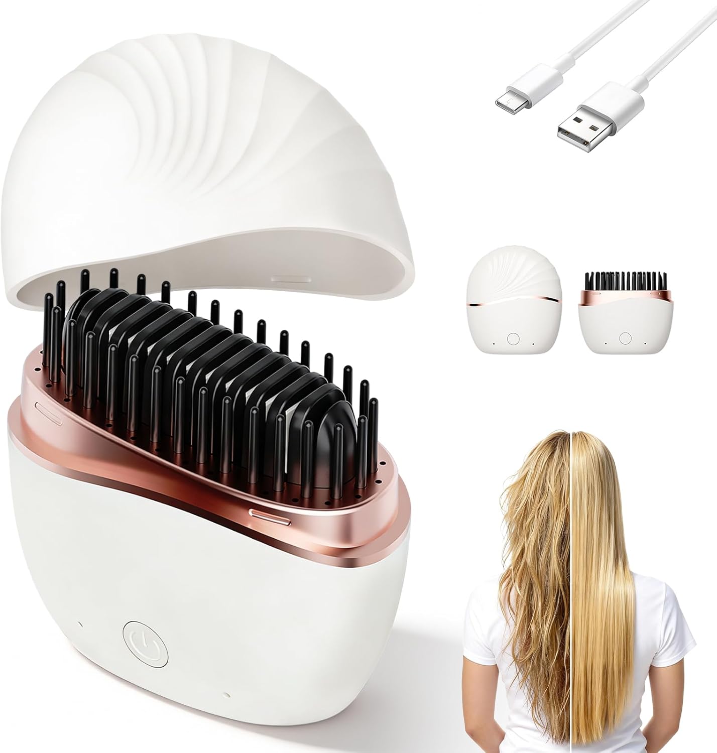 Mini Cordless Hair Straightener Comb