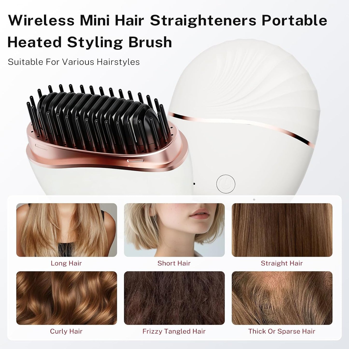 Mini Cordless Hair Straightener Comb