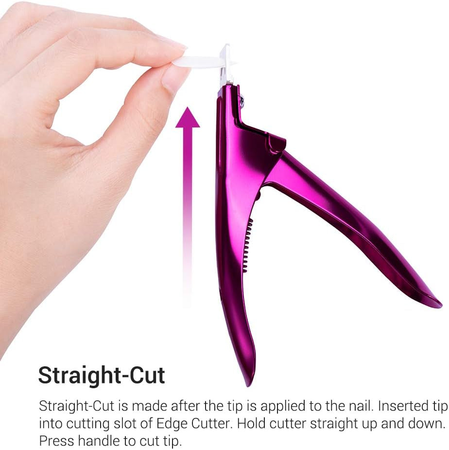 Nail Clippers Tip Cutters for Acrylic False Fake Gel Artificial Nails Rustproof Sharp Professional Manicure Pedicure Trimmer Nail Care Tools, Plum
