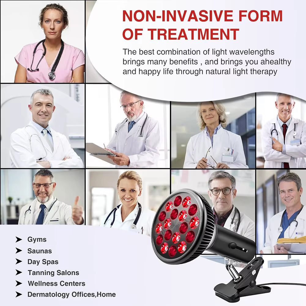 Red Light Therapy Lamp for Facial and Joint Health - 54W Infrared Device for Pain Relief and Skin Wellness