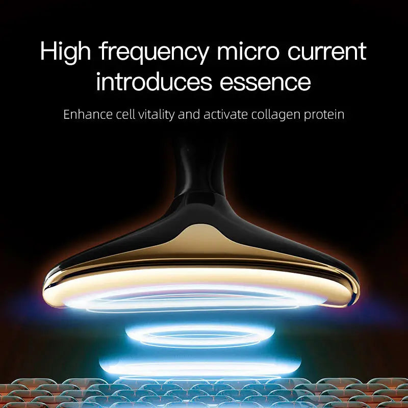 3-in-1 Microcurrent Facial Massager for Neck, Face, and Eye Rejuvenation - Anti-Aging Beauty Device and Tools