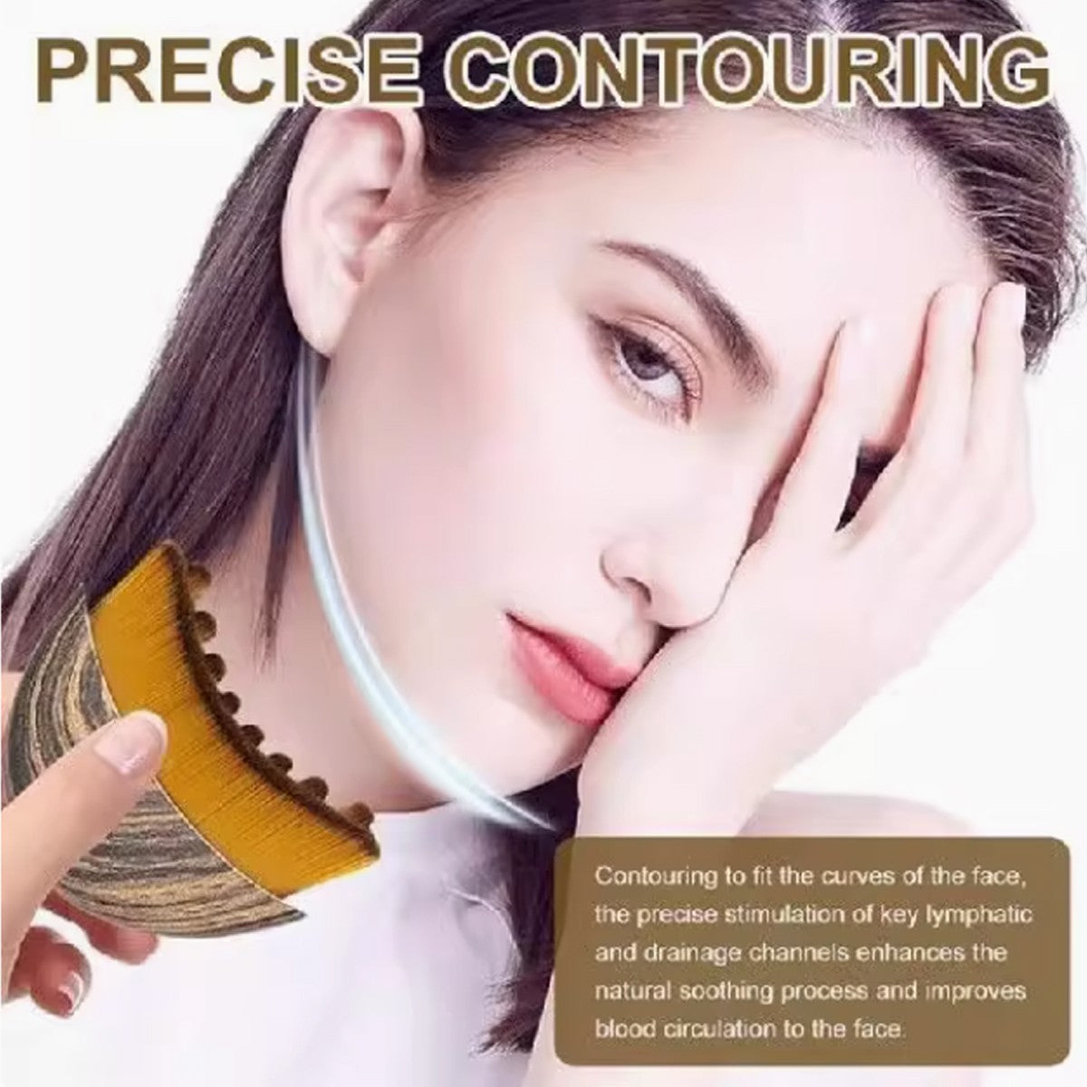 2X Lymphatic Outline Face Brushes W/Cover, Dry Face Brushing, Drainage Massage