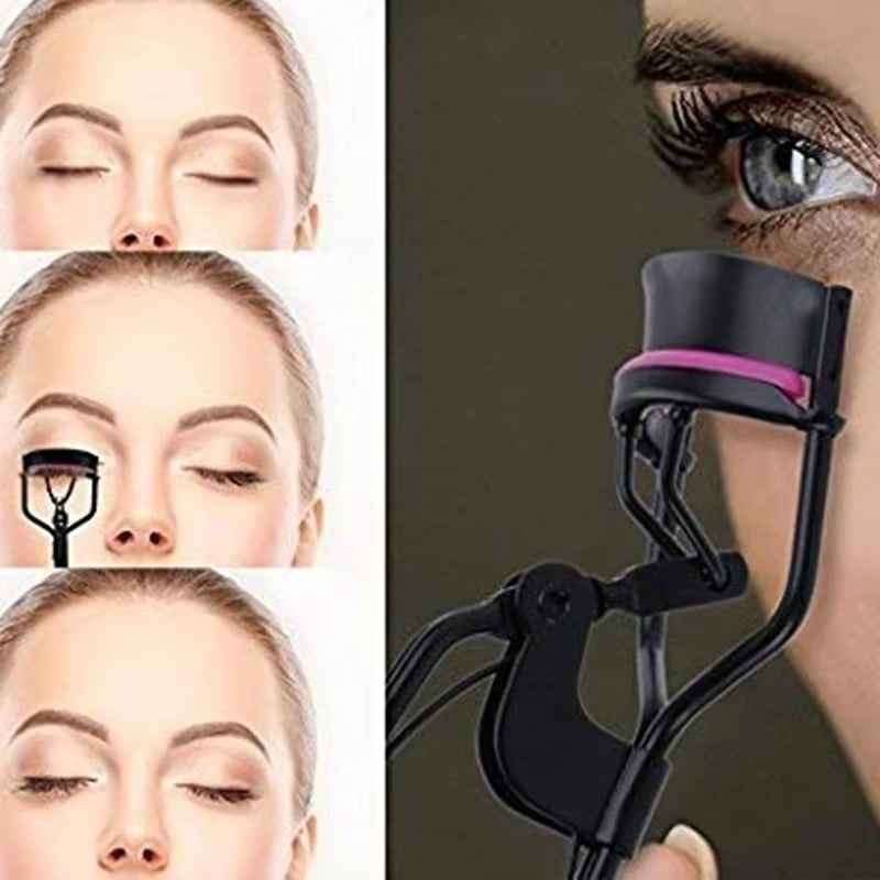 Professional Eyelash Curler with 10 Replacement Pads for Lasting Eye Makeup and Beauty Enhancement Tools